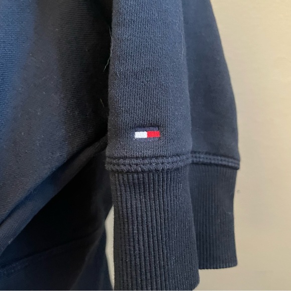 Tommy Hilfiger Navy Drop Shoulder Boxy Cut  Sweatshirt with White Logo - Picture 12 of 12